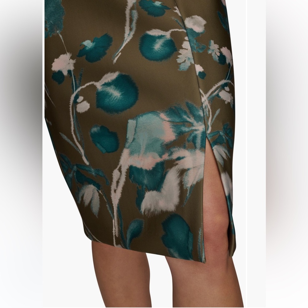Donna Karan New York
Floral Print Sleeveless Sheath Dress
Color: Antique Green - Picture 2 of 8